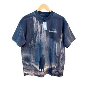 Rare NWT Ironwilled Black Faded AOP Desert Scene Shirt X-Small 22x29